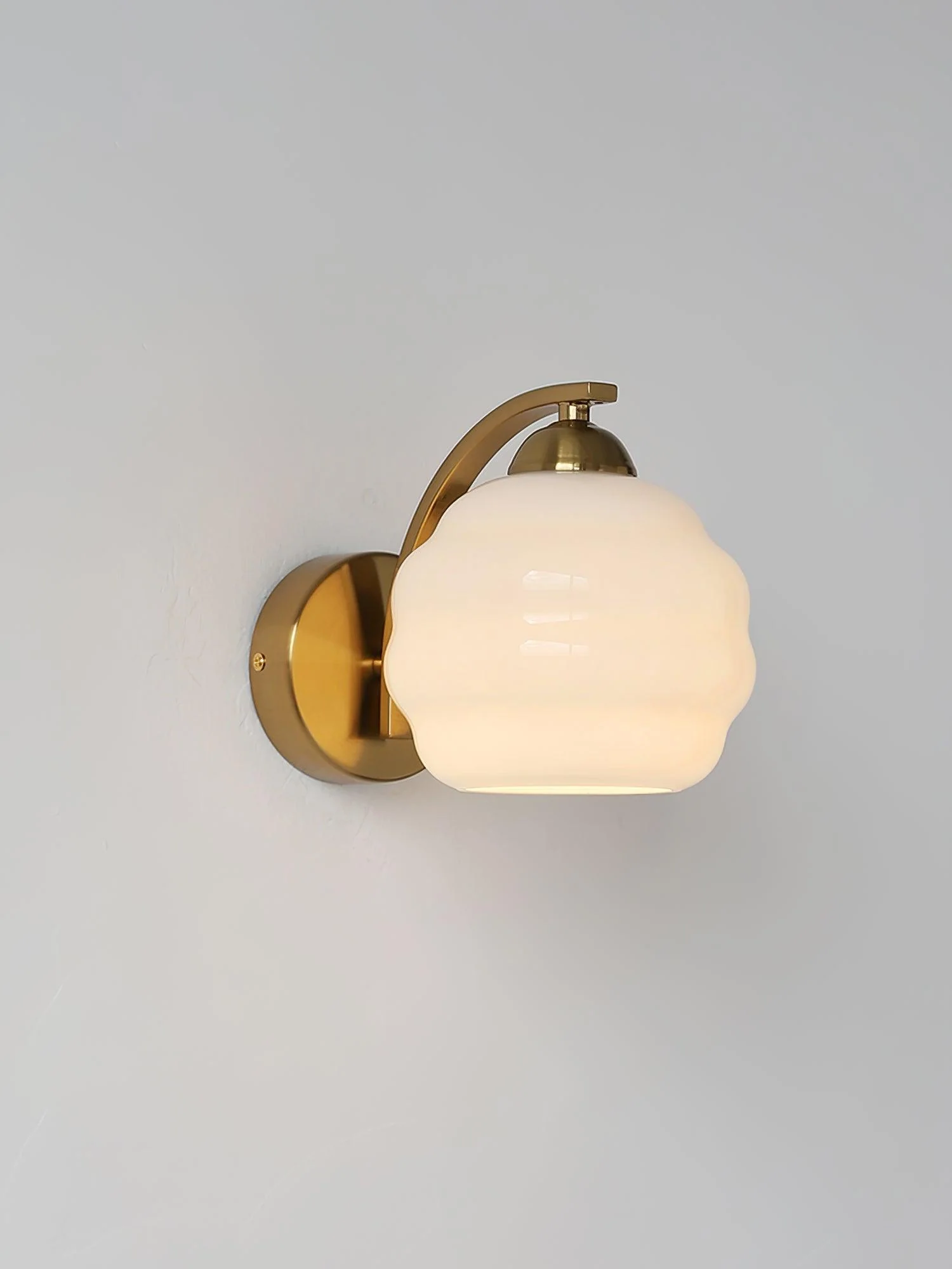 Настенный светильник Art Deco Vintage - ∅15см x 16см, золотой, бежевый