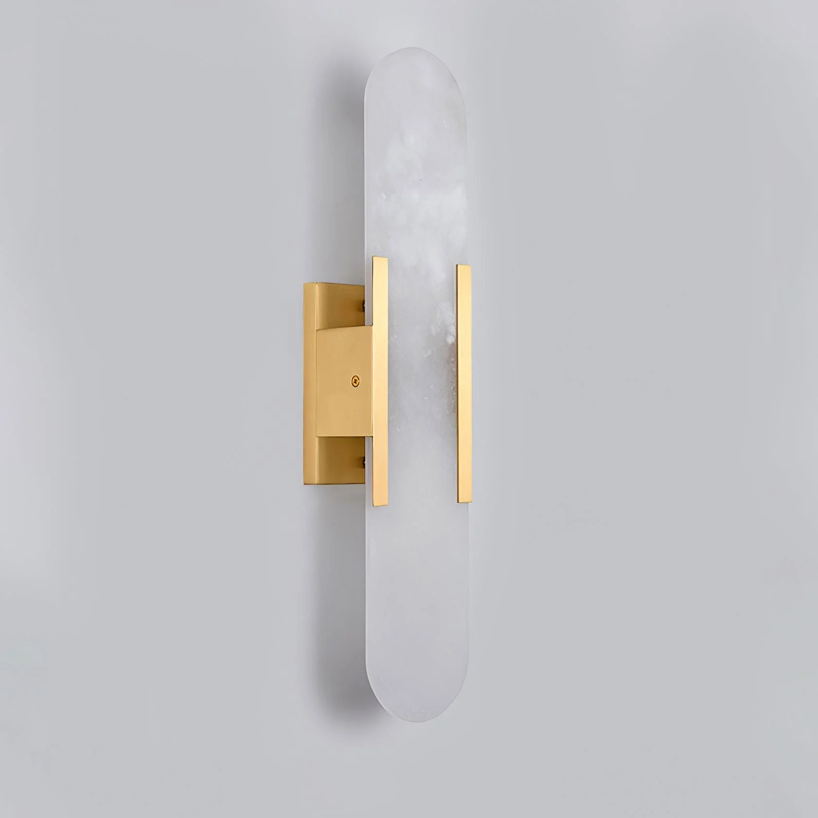 Melange Elongated Alabaster Wall Lamp - Dia 10cm x H 35cm Set of 2 / Black