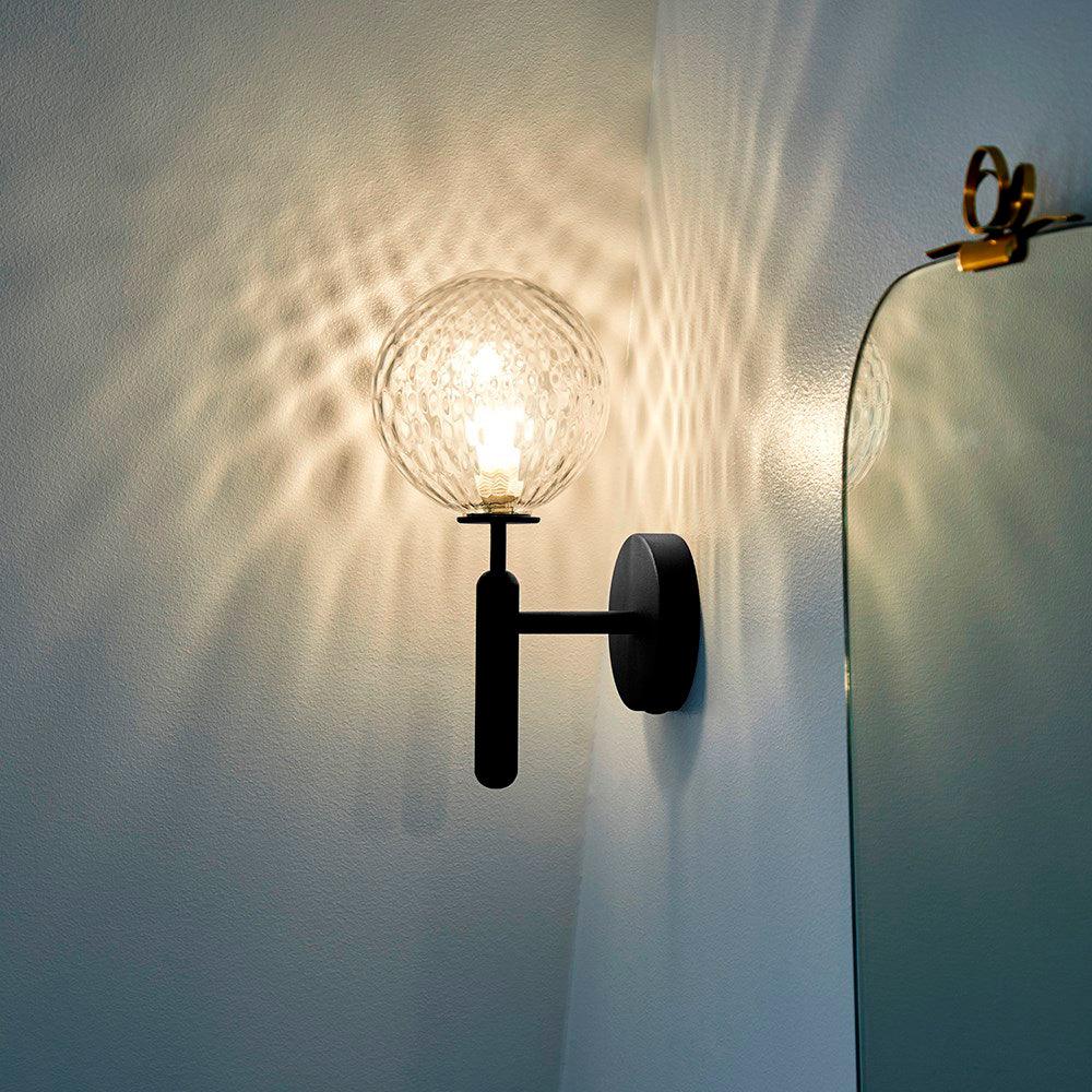 Nordica Wall Lamp - ∅ 5.9″ x H 13.4″ / Dia 15cm x H 34cm Set of 2 / Brass / White