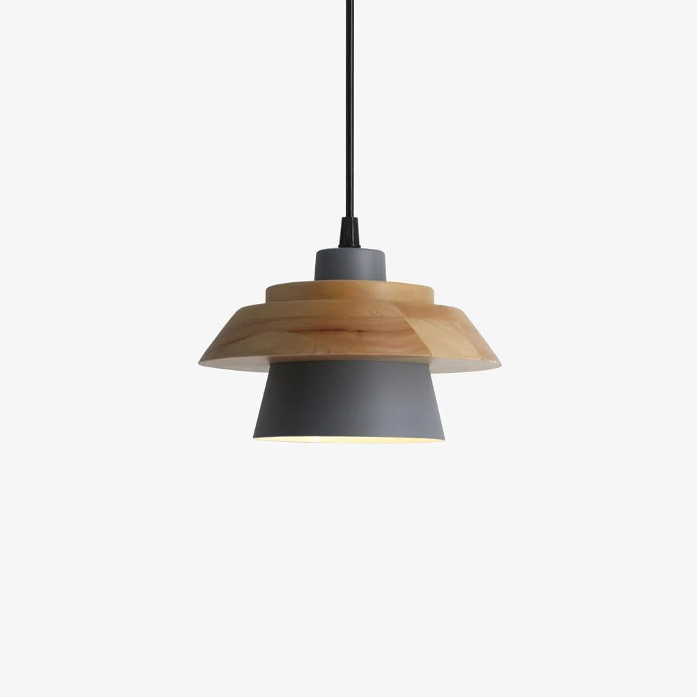 Подвесной светильник Stone Wood - ∅19см х 13см, черный