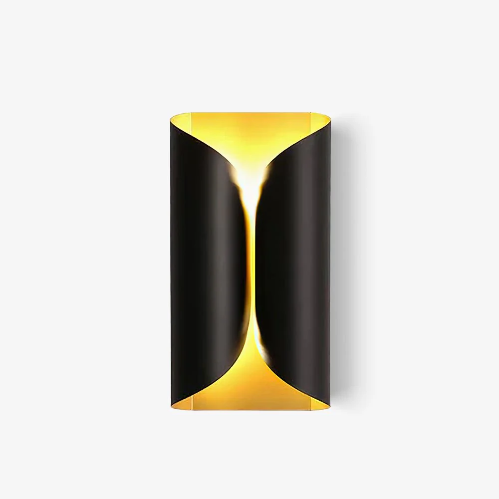 Lux Wall Light - W 7.1″ x H 10.8″ / W 18cm x H 27.5cm Set Of 2 / Black & Gold