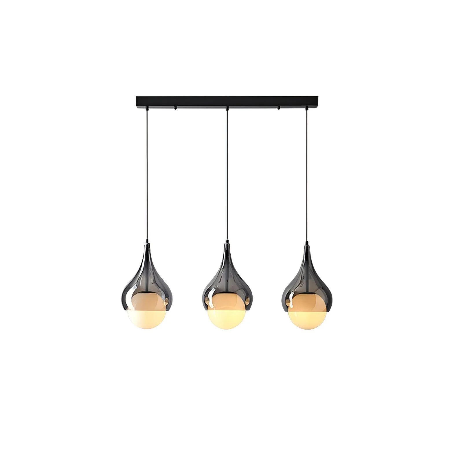Подвесной светильник Quartet of Light Glass  - модель D Small - ∅70см x 150см, черный, дымчато-серый, 3000-6500К