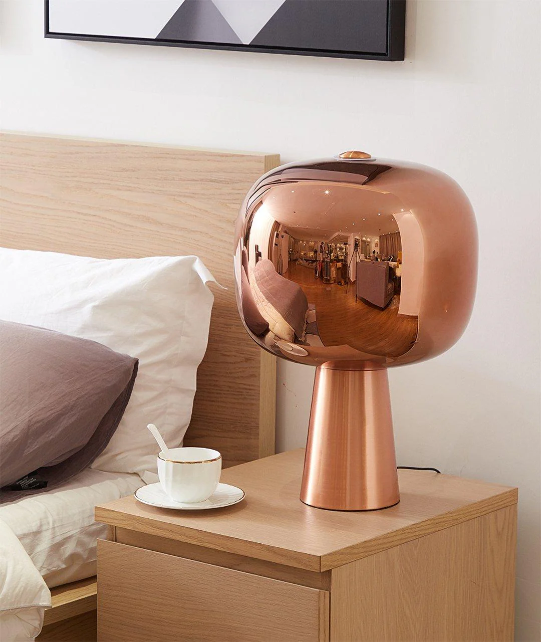 Dusk Dawn Table Lamp - ∅ 13.8″ x H 19.7″ / Dia 35cm x H 50cm / Smoky gray / US plug