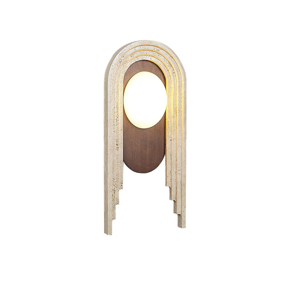 Vima Wall Light - Set of 2 / Wood Color & Beige / Warm Light