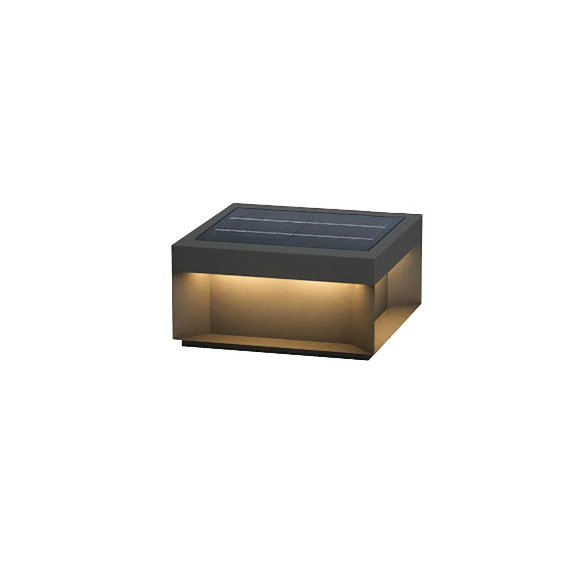 Уличный светильник Black Box - модель B, солнечная батарея, 40см x 40см x 20см, черный, теплый свет