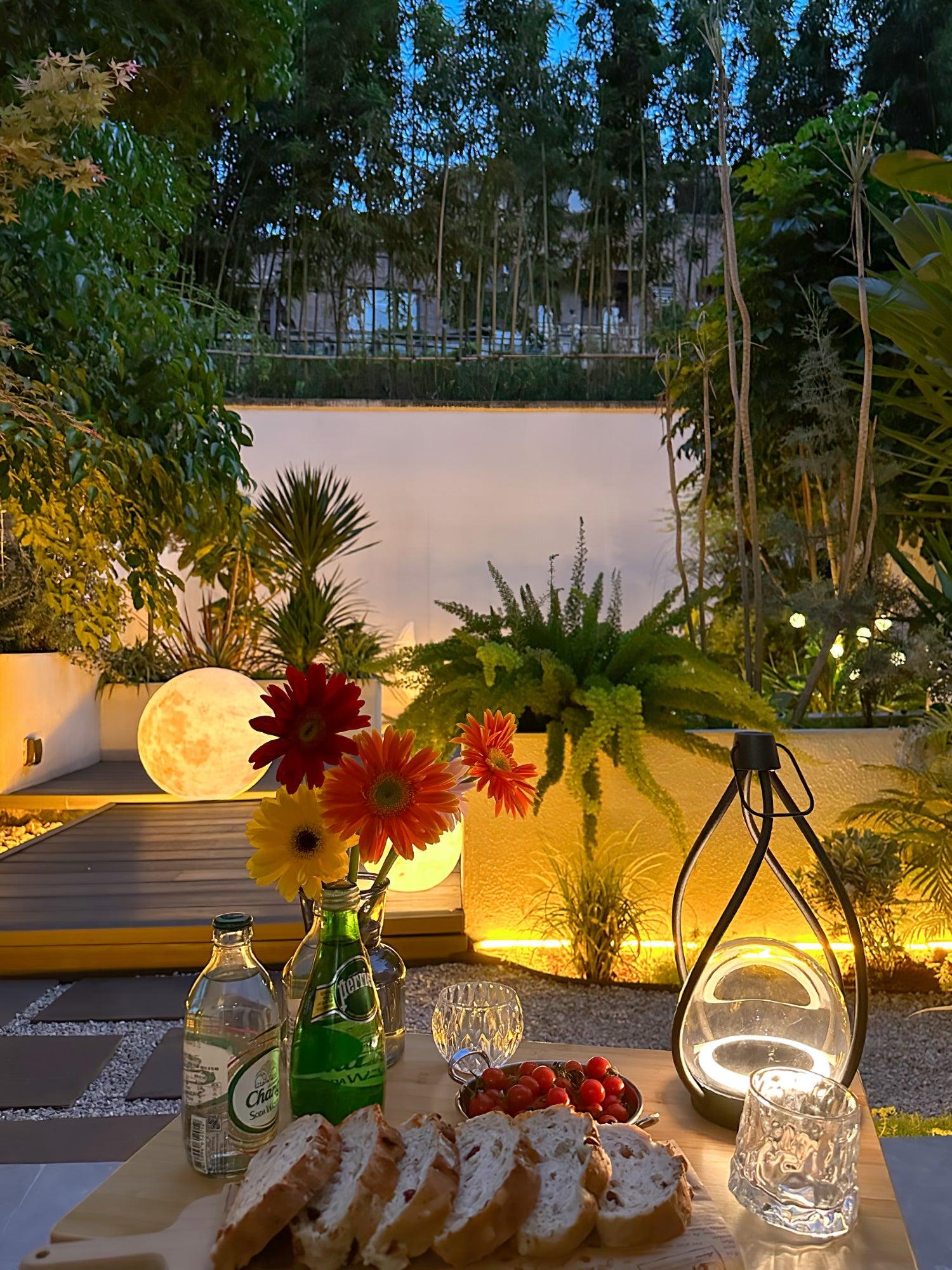 Настольный светильник Eclisse Orb Lantern Rechargeable - ∅10см x 25см, черный, прозрачный, теплый свет