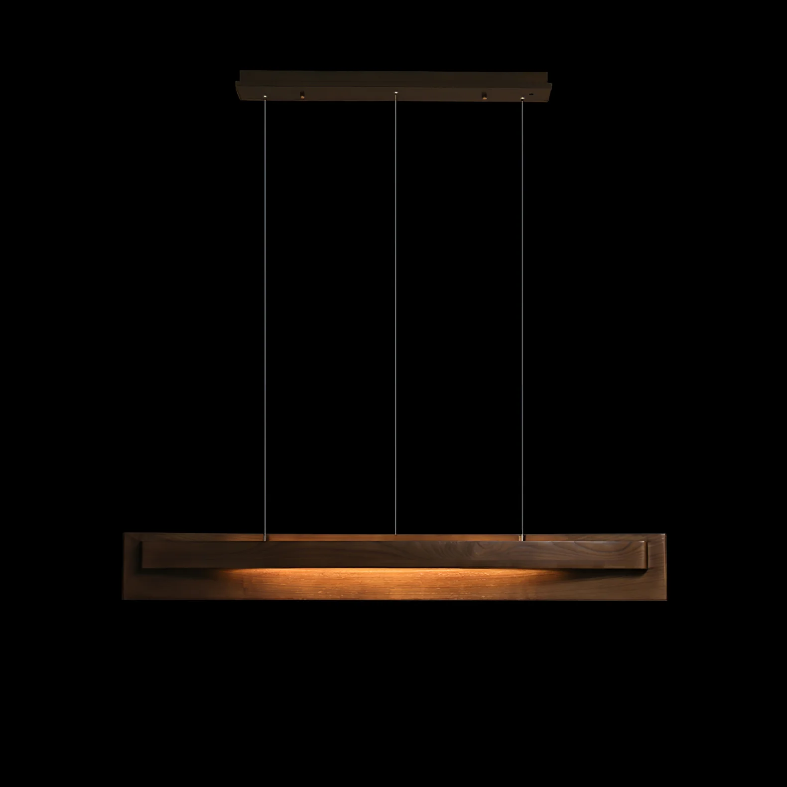 Подвесной светильник Lucien Linear - 120см x 15см, черный, теплый свет