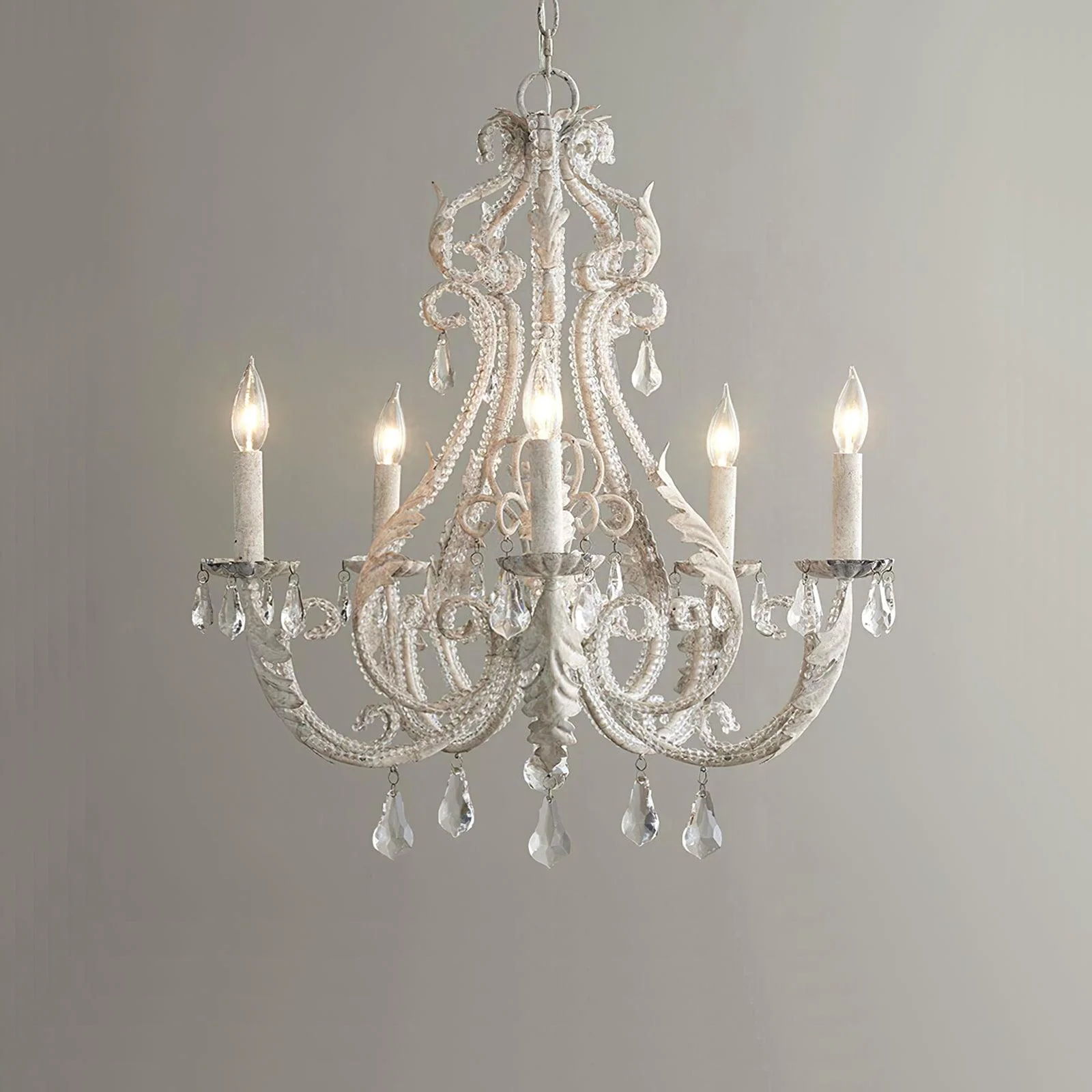 Люстра Candle Holder - 6 плафонов ∅40см x 50см, античный белый