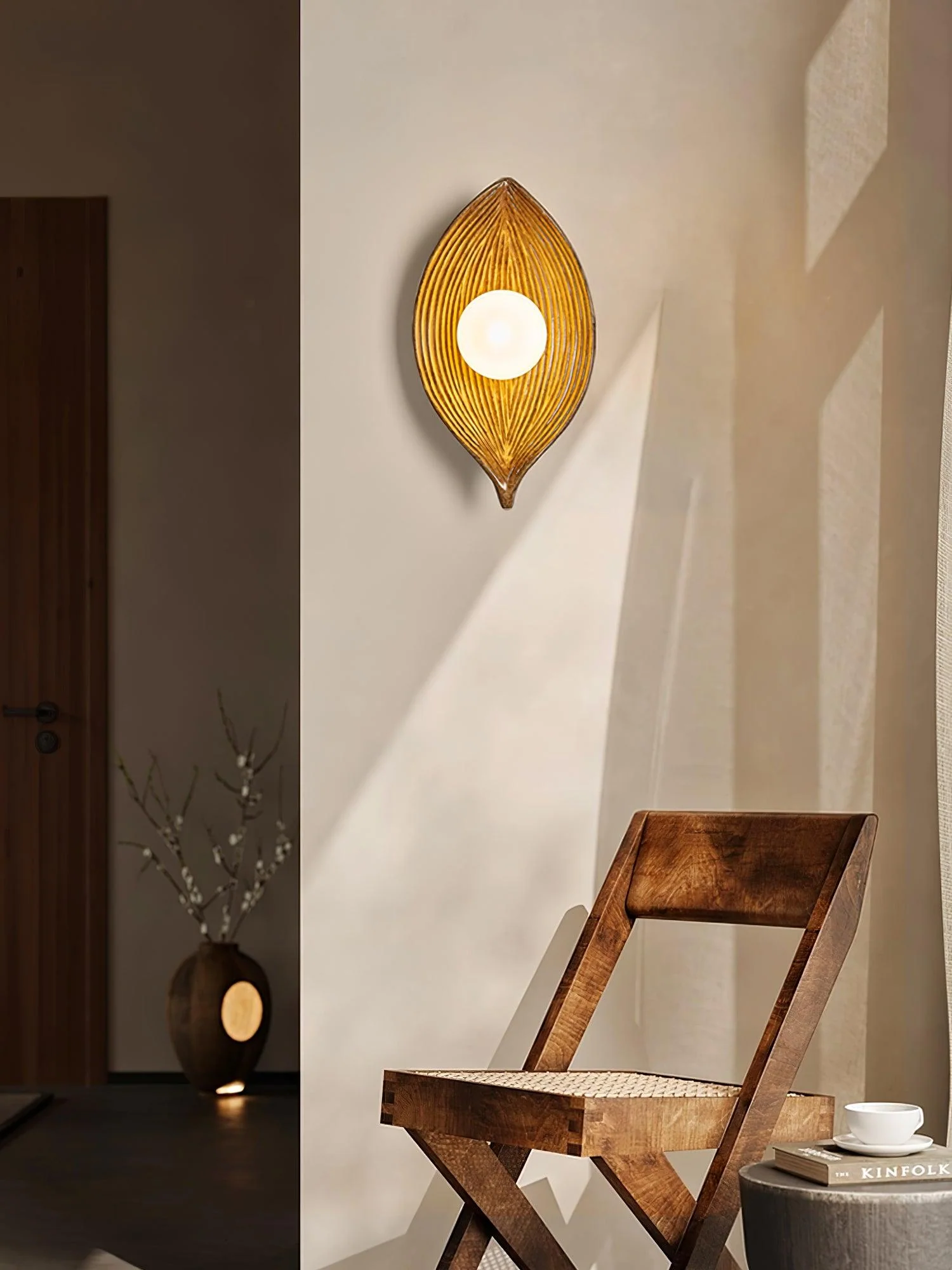 Leaf Canoe Wall Sconce - ∅ 6.3″ x H 11.8″ Set of 2 / White