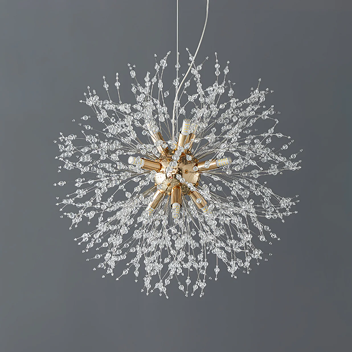 Люстра Crystal Dandelion - 12 плафонов ∅55см, хром