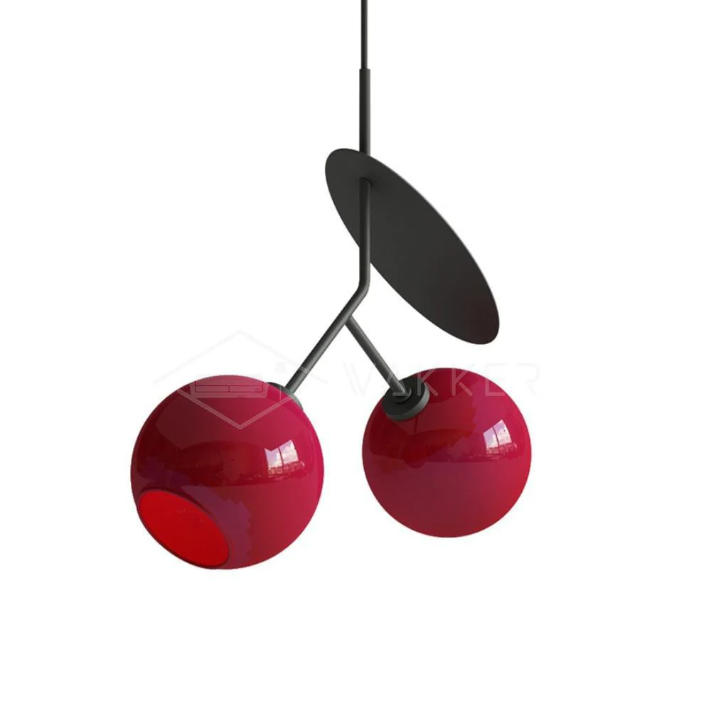 Подвесной светильник Cherry - ∅25см x 50см, черный, красный