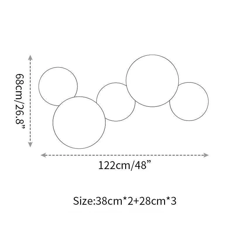 Geometric Disc Wall Lamp - Dia 28cm x H5cm set of 2 / White / Warm white