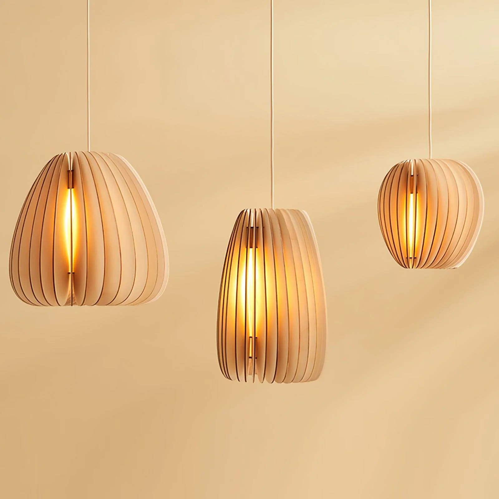Подвесной светильник Wooden Orb - ∅25см x 25см, натуральное дерево