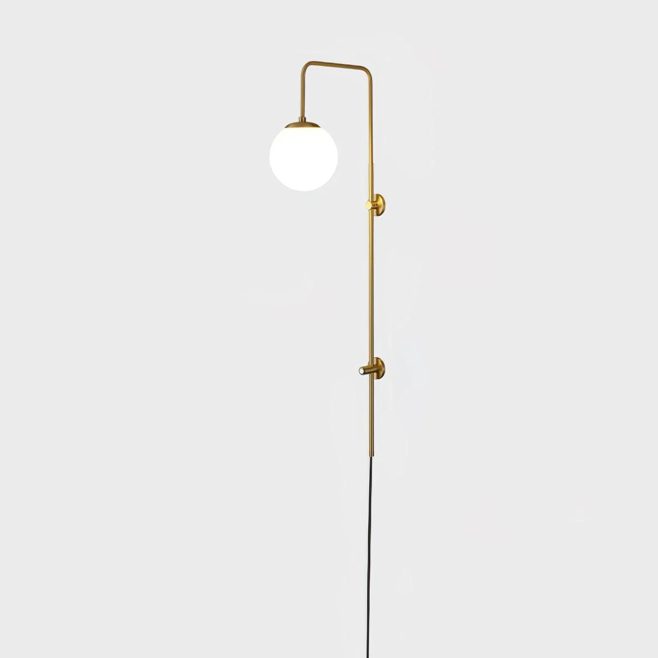 Настенный светильник Globe Brass Plug-in - ∅15см х 120см, золотой, белый