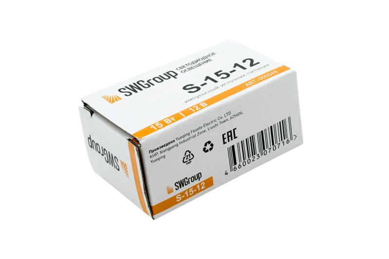Блок питания SWG S-15 12В IP20 900045