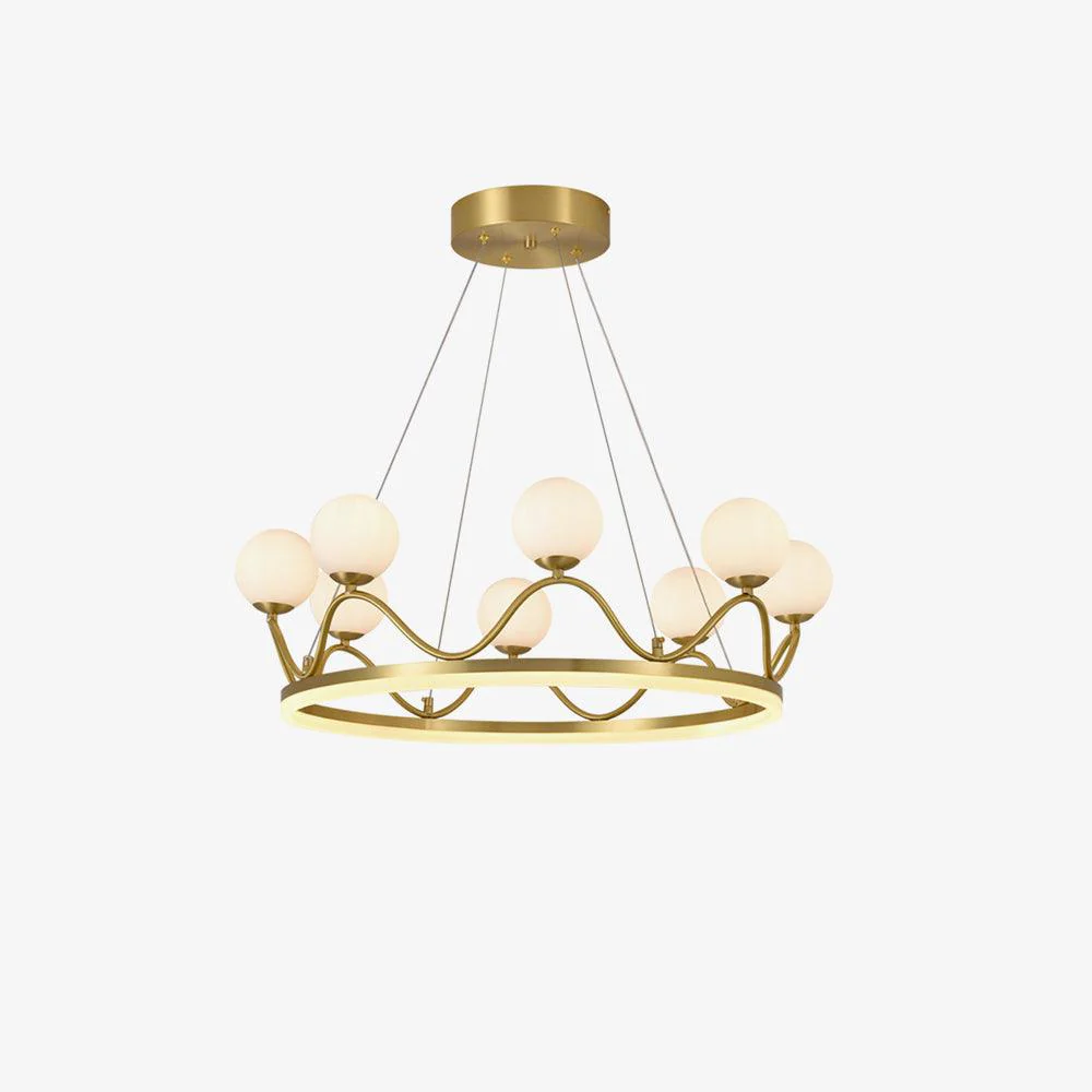 Люстра Crown Brass - ∅100см x 80см, латунь, белый
