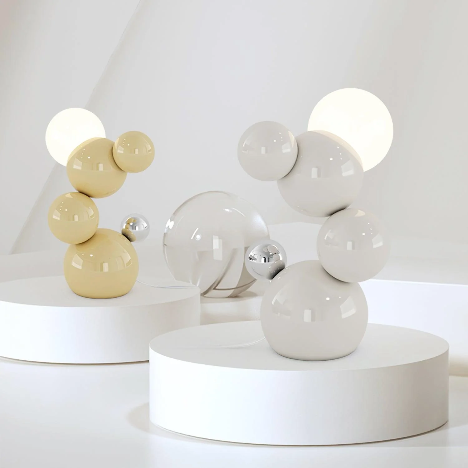 Regina Table Lamp - L 21.5cm x W 20cm x H 37cm / L 8.5″ x W 7.9″ x H 14.6″ / White / AU plug