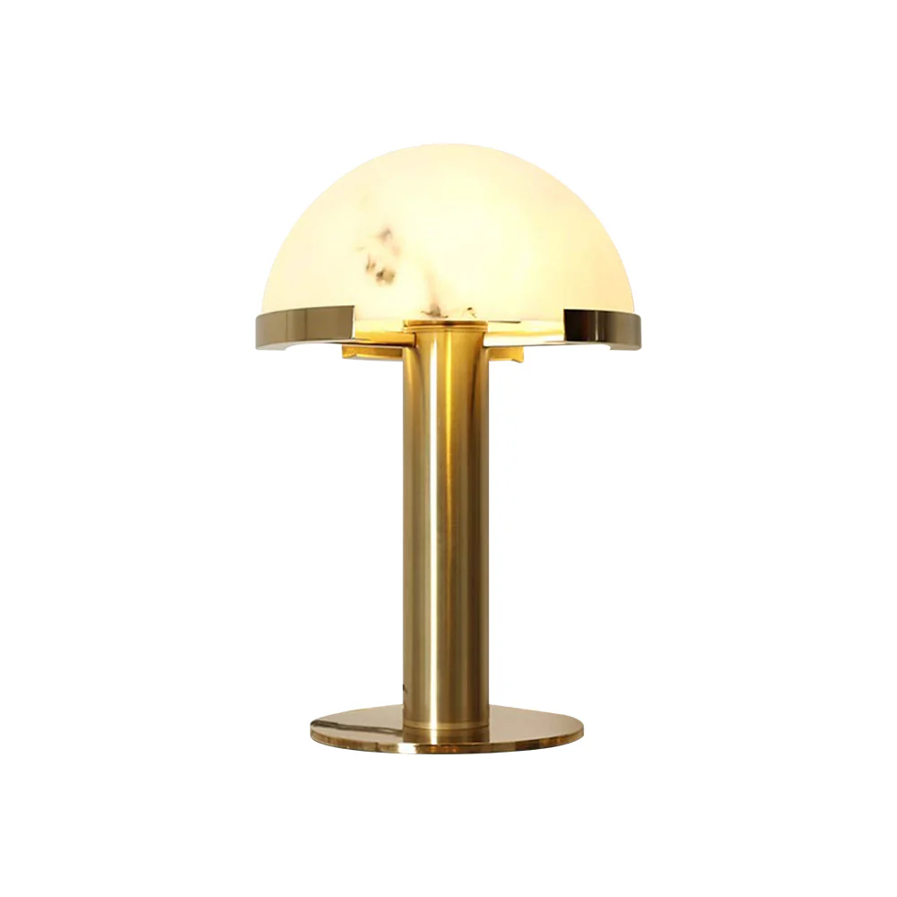 Настольный светильник Elegance Alabaster - ∅30см x 50см, золотой, белый, стекло