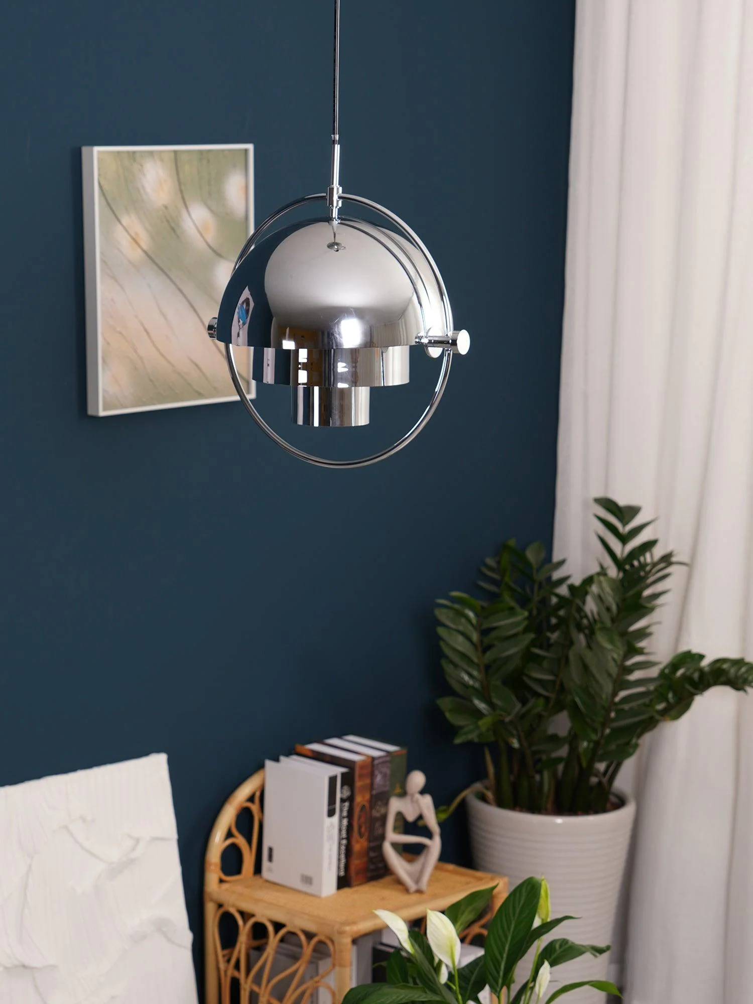 Подвесной светильник Deformed Ball - ∅38см x 38см, хром, белый