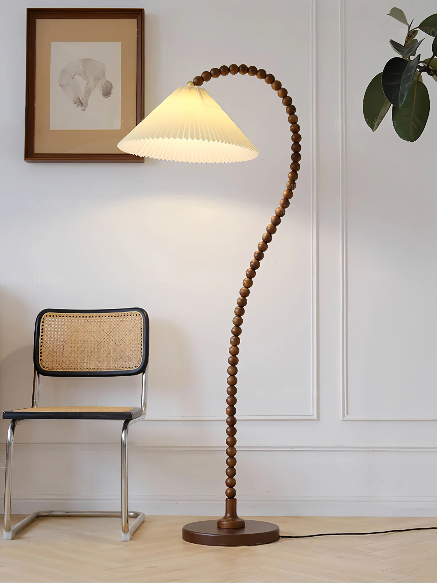 Торшер Wooden Bead - модель A ∅50см x 170см, орех