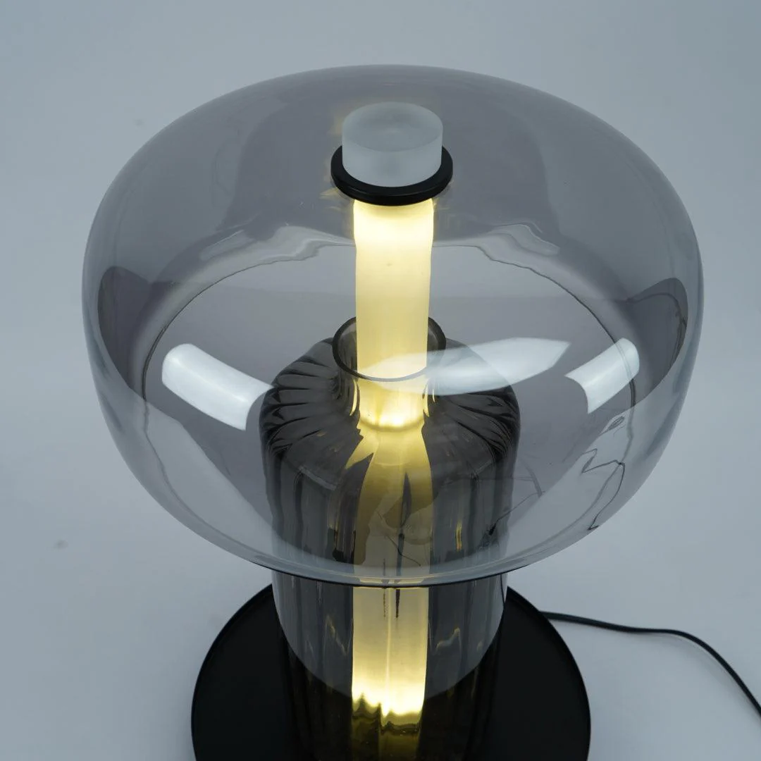 Rapanui Table Lamp - ∅ 11″ x H 13.7″ / Dia 29cm x H 35cm / Smoky gray / UK plug