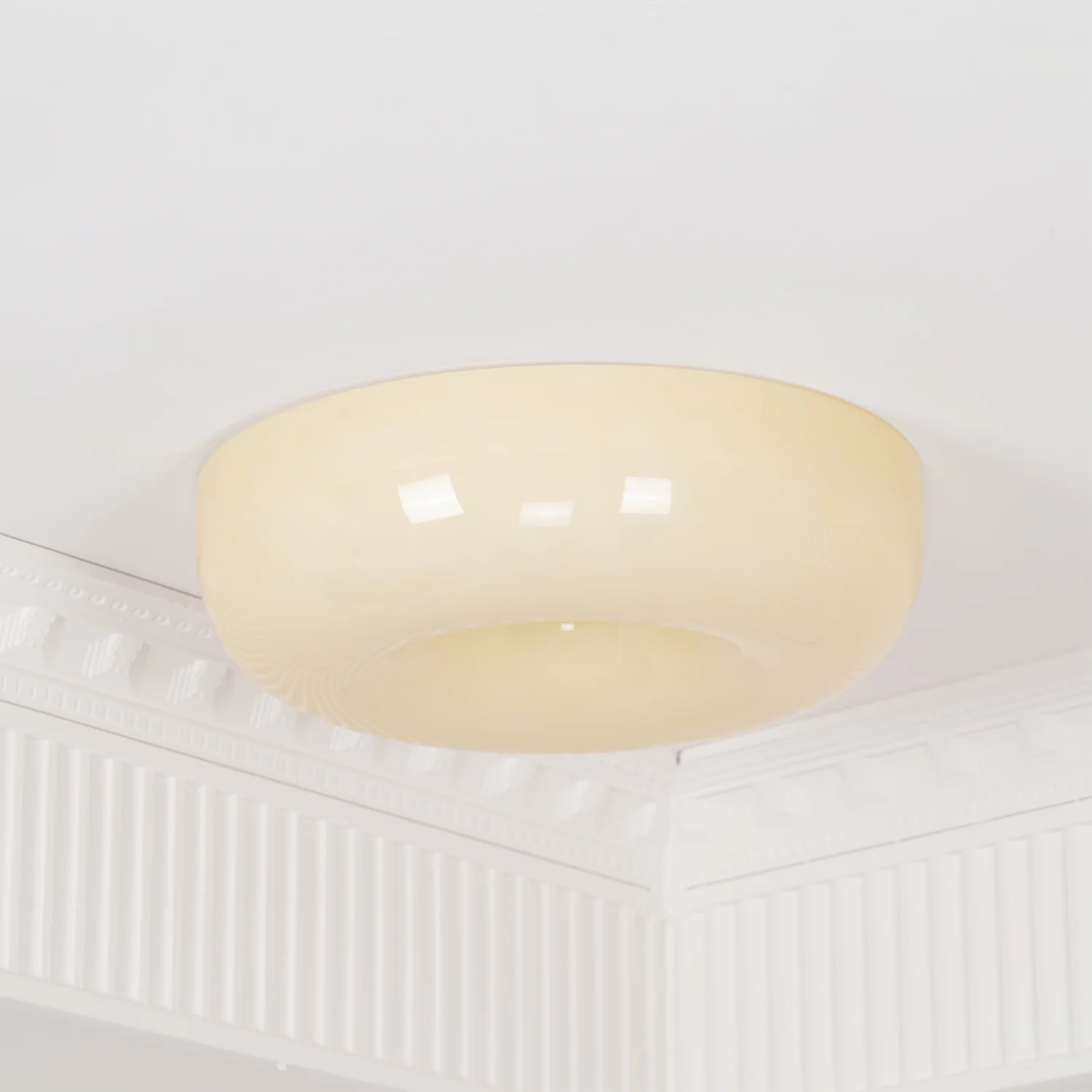 Потолочный светильник Cream Pudding - ∅40см х 10см, кремовый, теплый свет
