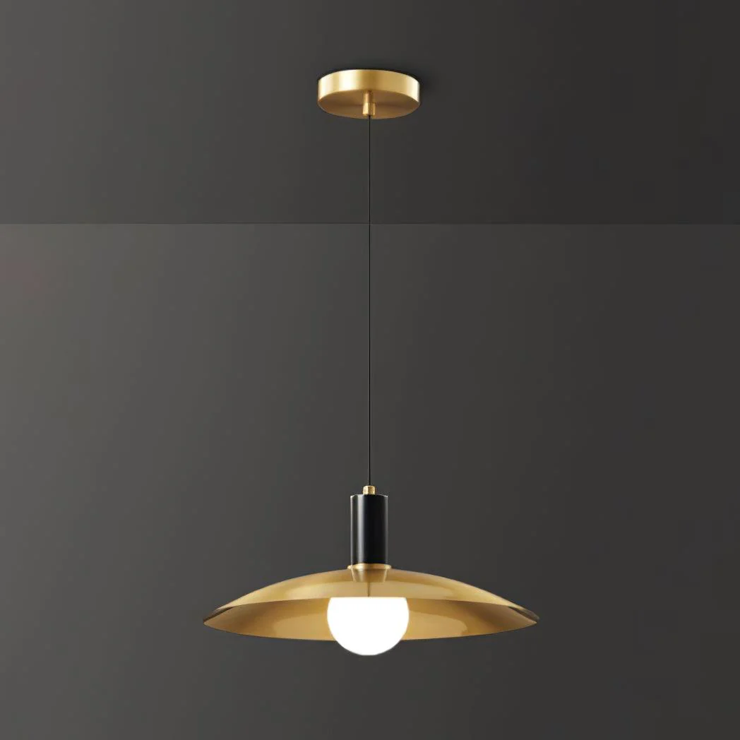 Подвесной светильник Brass Flared - ∅33см x 12см, черный, латунь