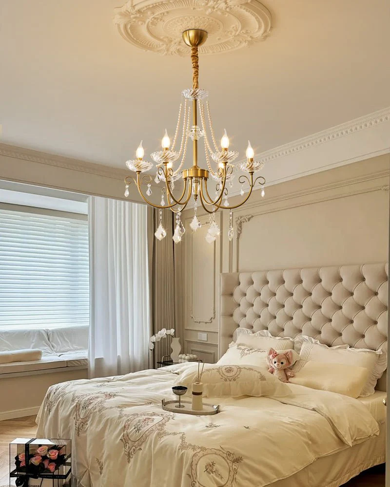 Люстра Imperial Pearl Crystal - 6 плафонов ∅72см x 65см, золотой, прозрачный