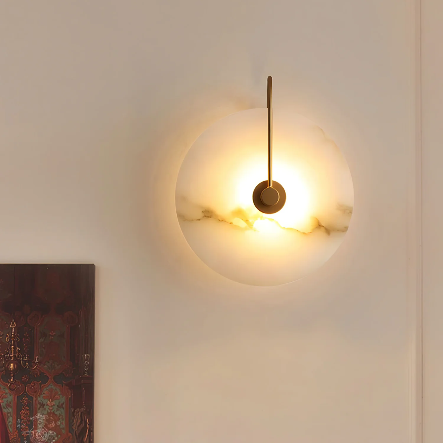 Настенный светильник Alabaster LED - ∅20см, золотой, теплый свет