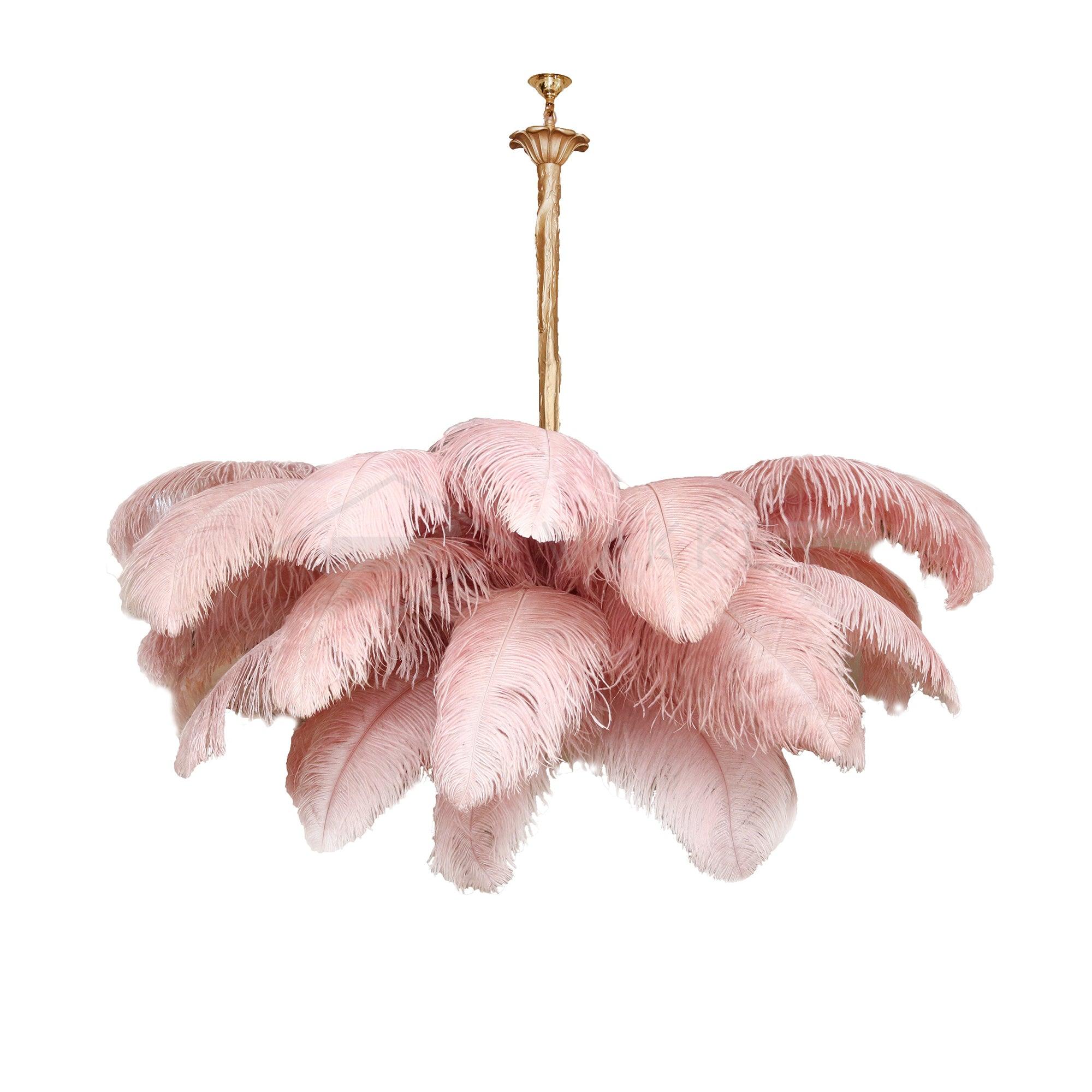 Люстра Ostrich Feather - ∅110см x 90см, серебро, белый
