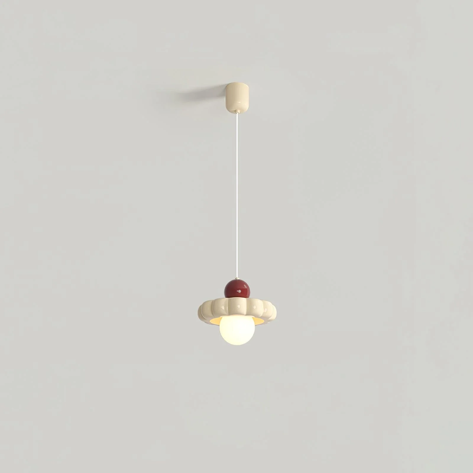 Подвесной светильник Cream Cloud - ∅19см x 11см, молочный кофе, кофе
