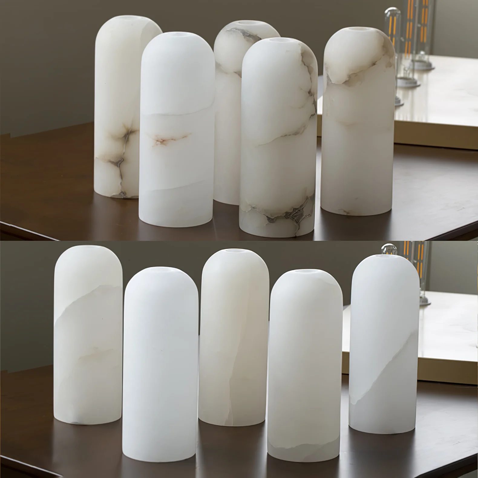 Monty Wall Lamp - ∅ 3.9″ x H 10.2″ / Black & White / Set of 2
