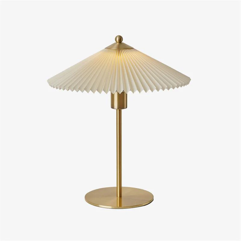 Настольный светильник Perla Pleated - ∅36см x 43см, золотой