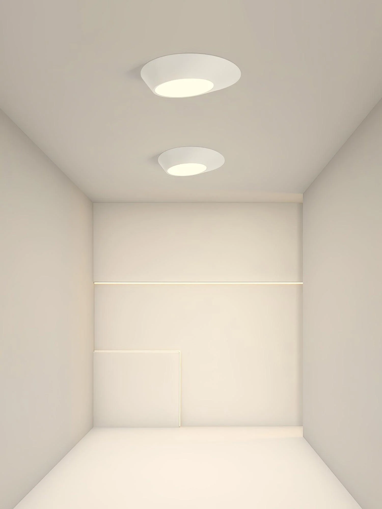 Потолочный светильник Angled - ∅50см x 15см, белый, теплый свет