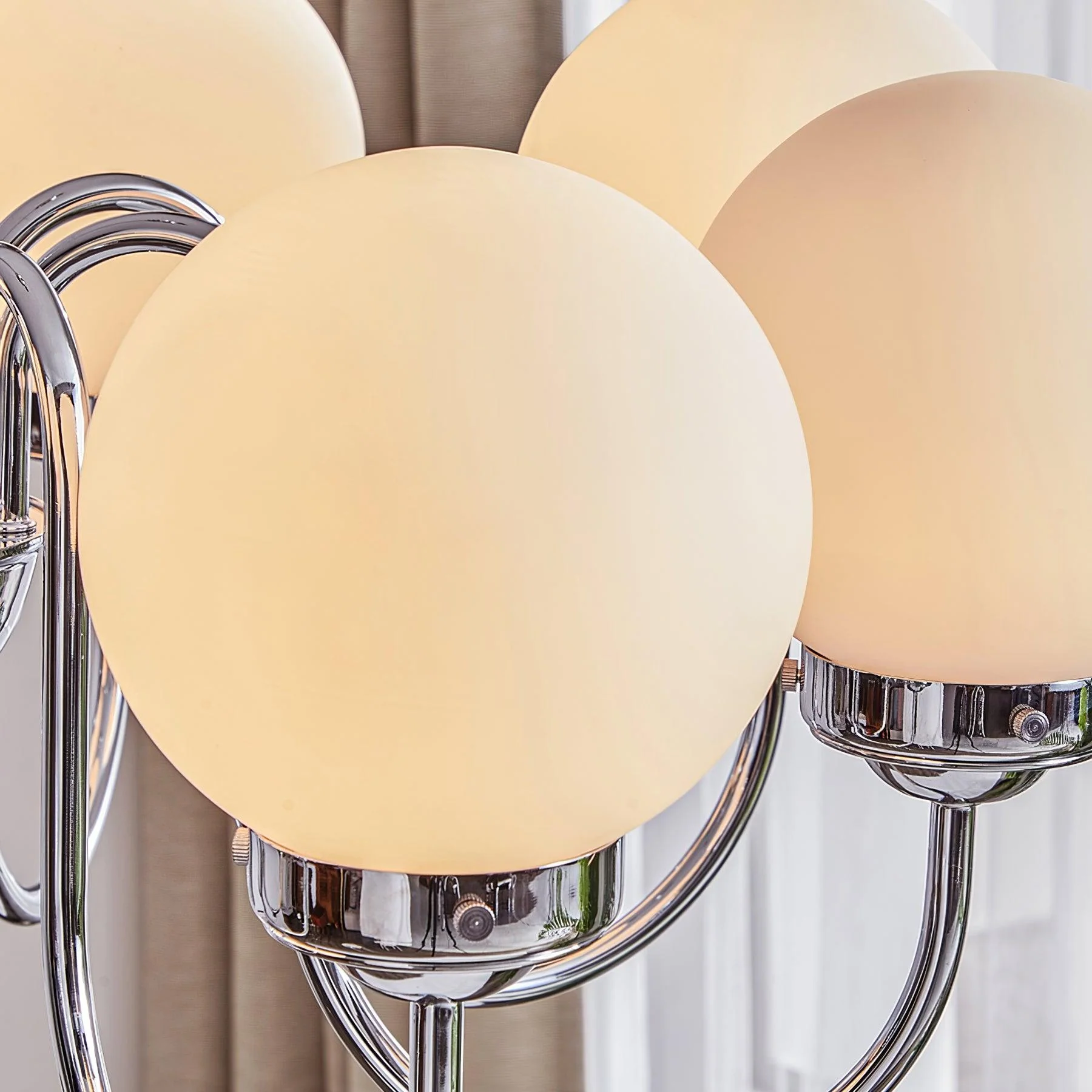 Люстра Progress Lighting Carisa - 5 плафонов ∅55см x 30см, хром