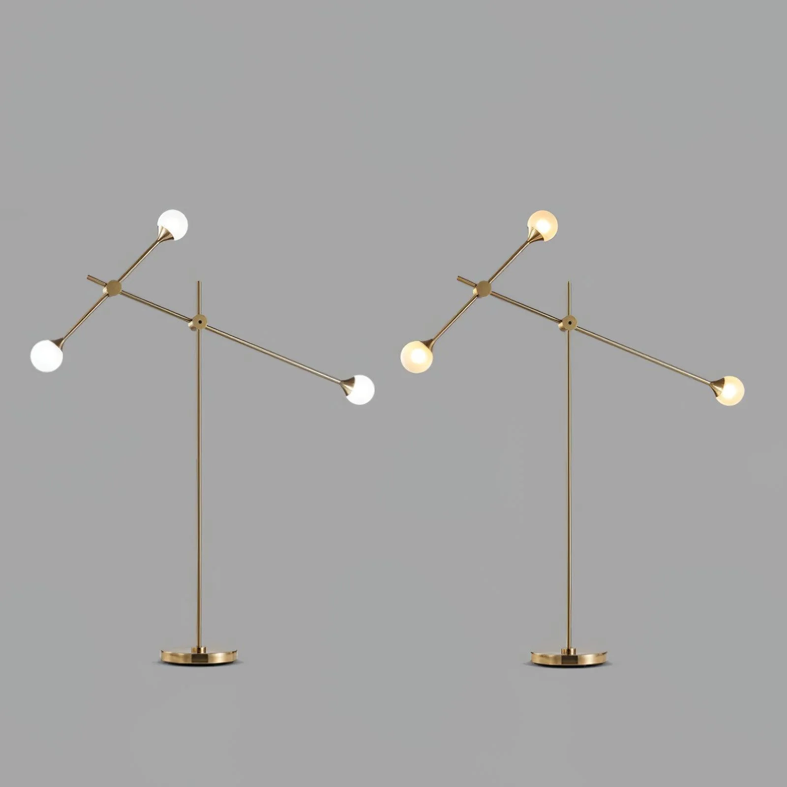 Kemi Floor Lamp - ∅ 47.2″ x H 59″ / Dia 120cm x H 150cm / Gold / UK plug