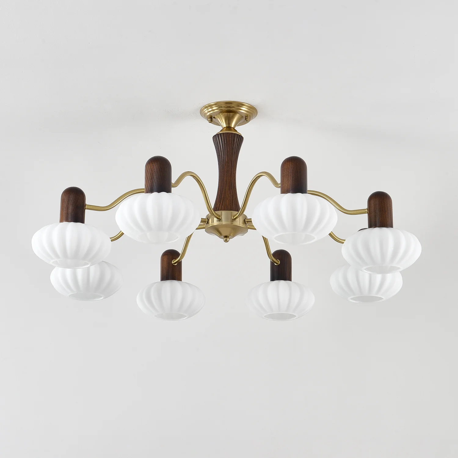 Люстра Walnut Color Embrace - 3 плафона ∅72см x 40см, орех, золотой