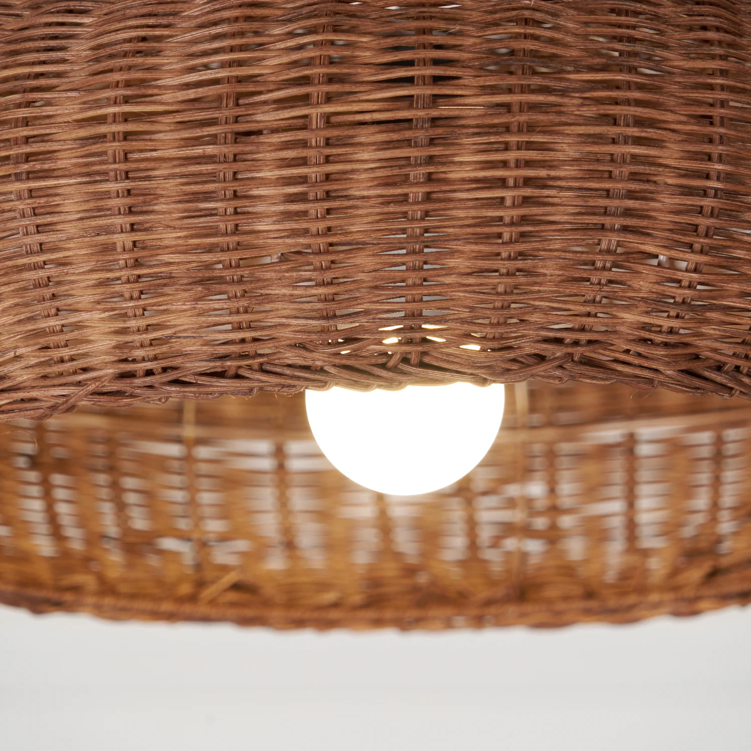 Подвесной светильник Vintage Rattan - ∅48см x 20см, коричневый