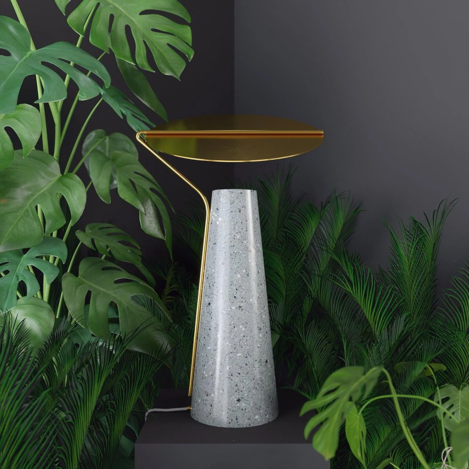 Marble Coffee Table Lamp - ∅ 9.1″ x H 13.8″ / Dia 23cm x H 35cm / Black / AU plug