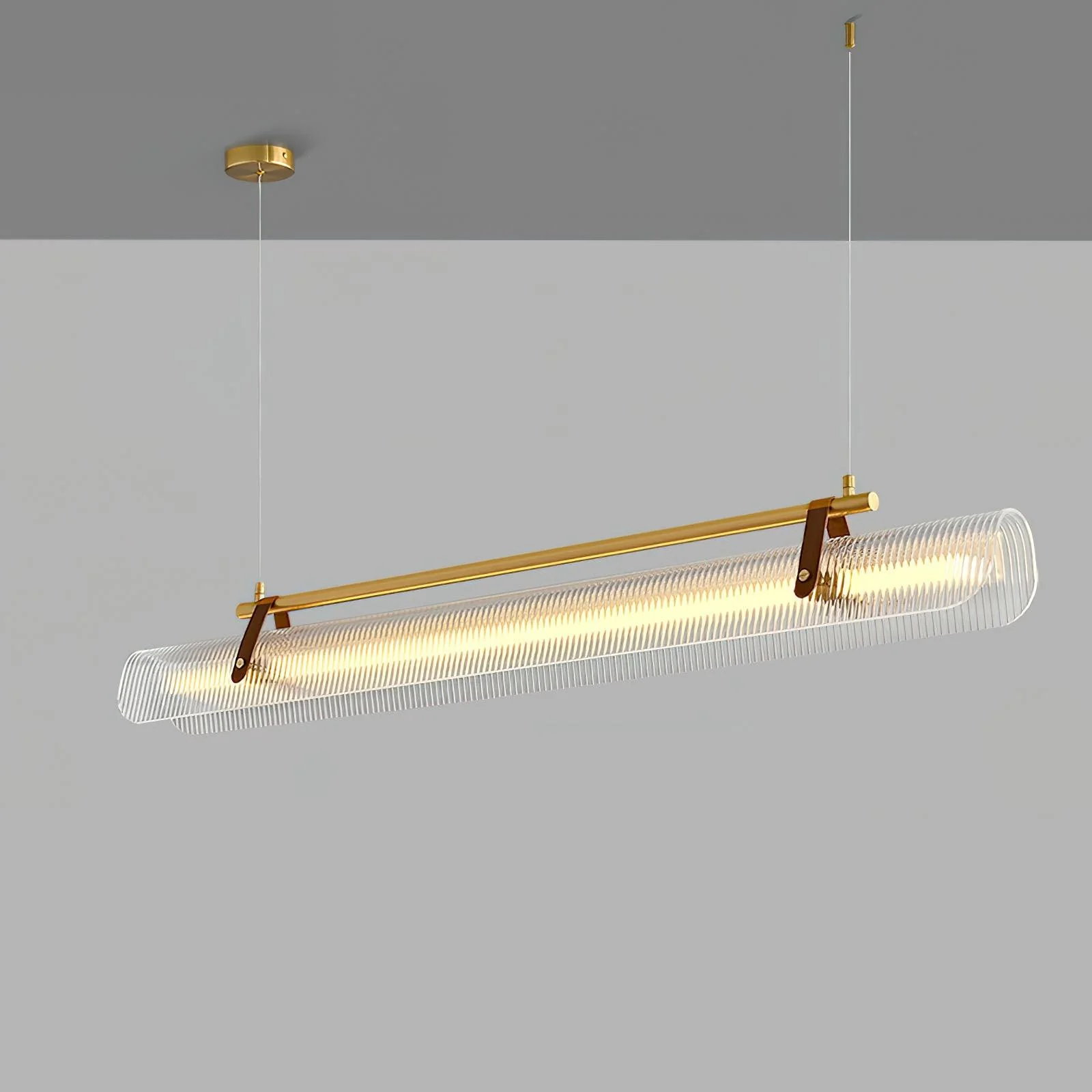 Люстра Acrylic Linear - 100см x 10см x 16см, золотой, черный, прозрачный, холодный свет