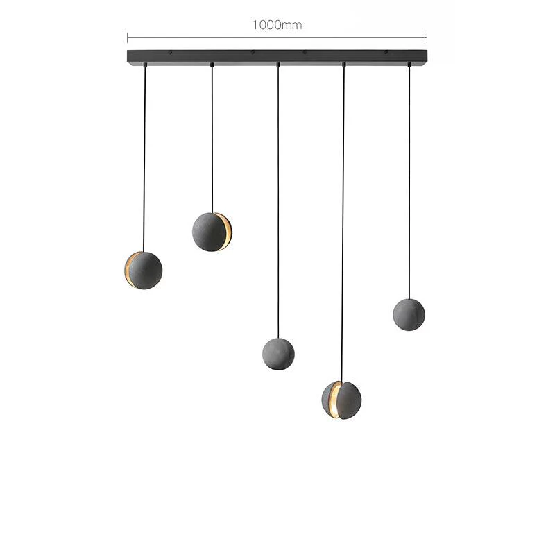 Подвесной светильник Moon Concrete - 2 плафона ∅24см x 150см, серый