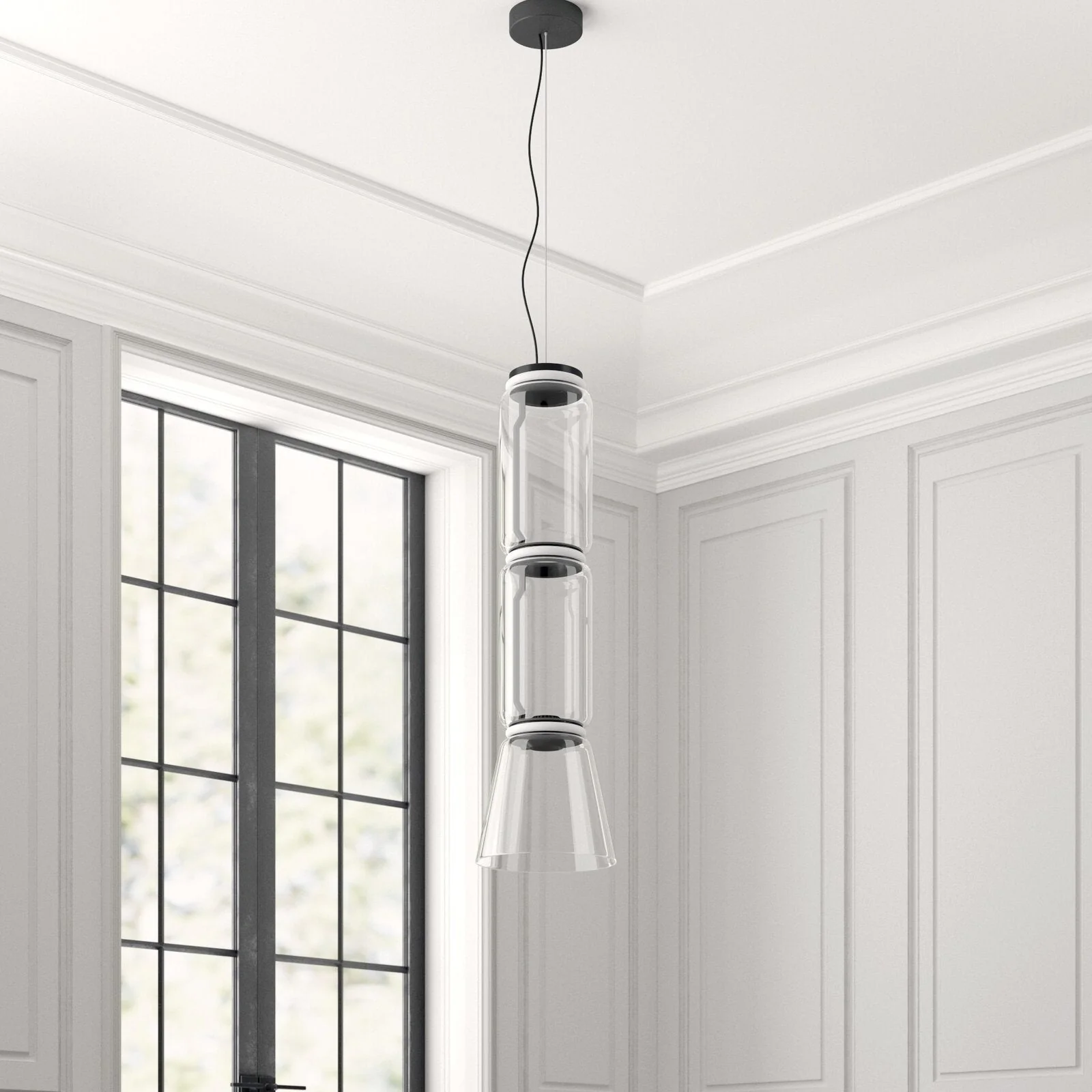 Подвесной светильник Cylindrical Glass - ∅26см х 57см, нейтральный свет