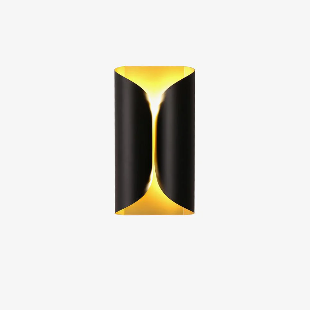 Lux Wall Light - W 7.1″ x H 10.8″ / W 18cm x H 27.5cm Set Of 2 / Black & Gold