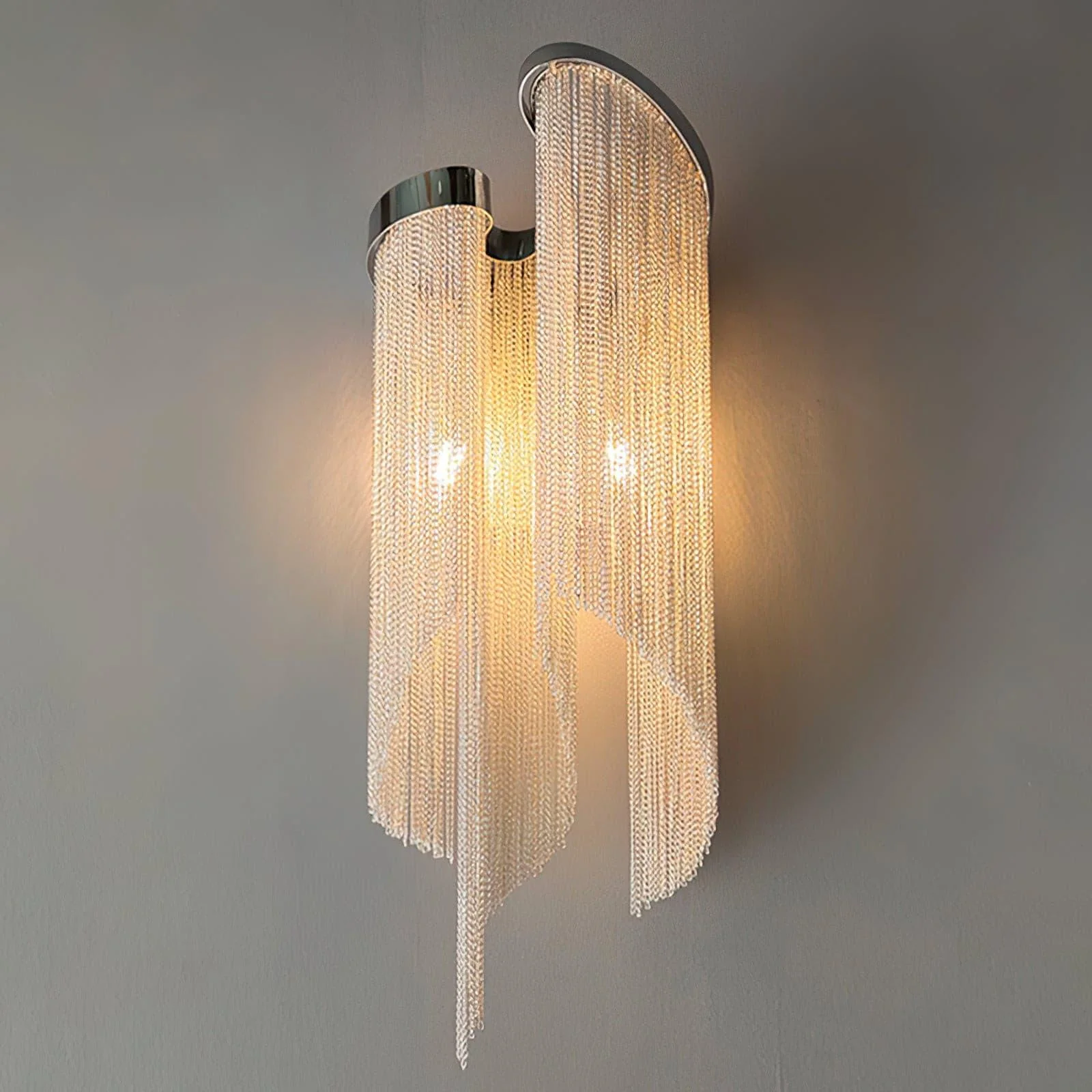 Chain Tassel Wall Lamp - Set of 2 / Silver