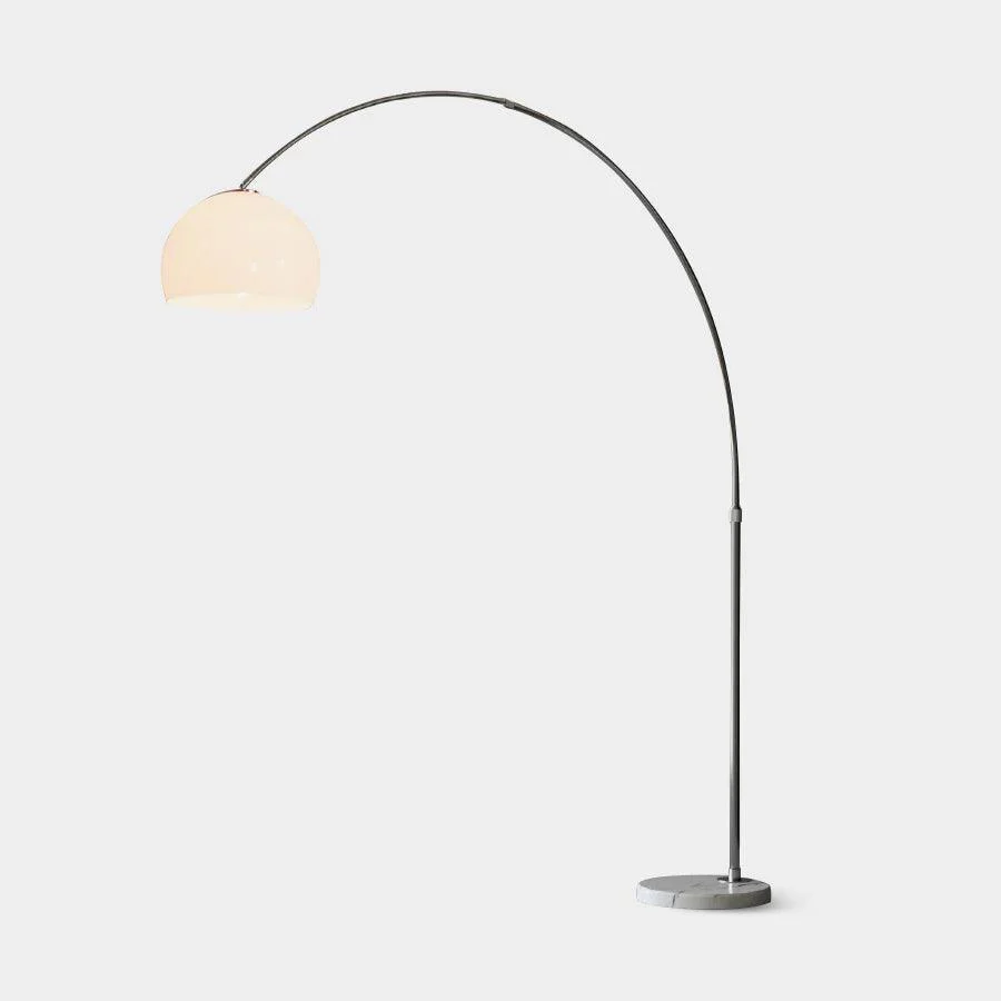 Торшер Sneedville Arched - 150см x 170см, нержавеющая сталь, сатинированный никель, белый