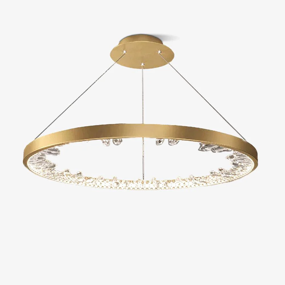 Люстра Luxury Circle Crystal - ∅80см x 4см, золотой, теплый свет
