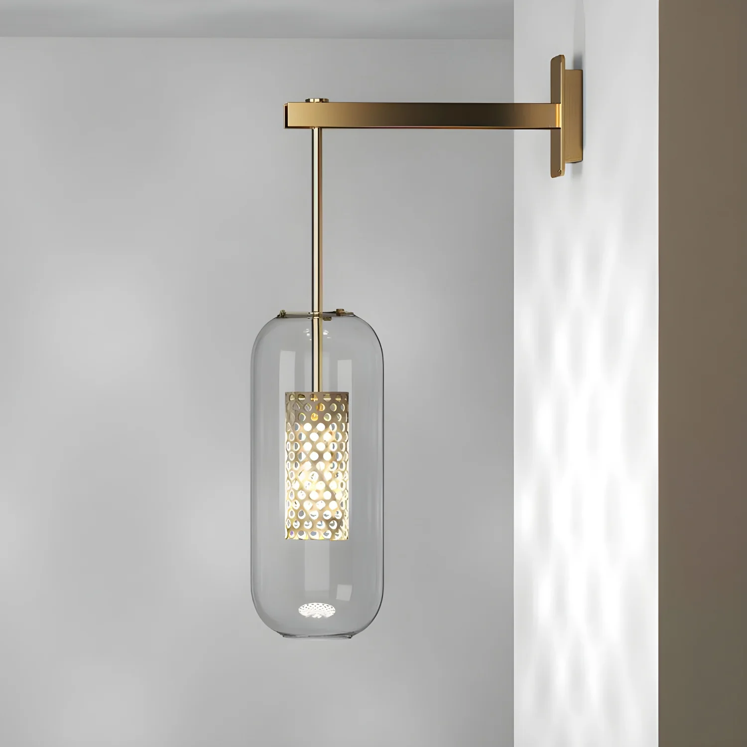 Vadim Glass Wall Lamp - ∅ 9.8″ x H 23.6″ / Dia 25cm x H 60cm Set of 2 / Black & Clear glass