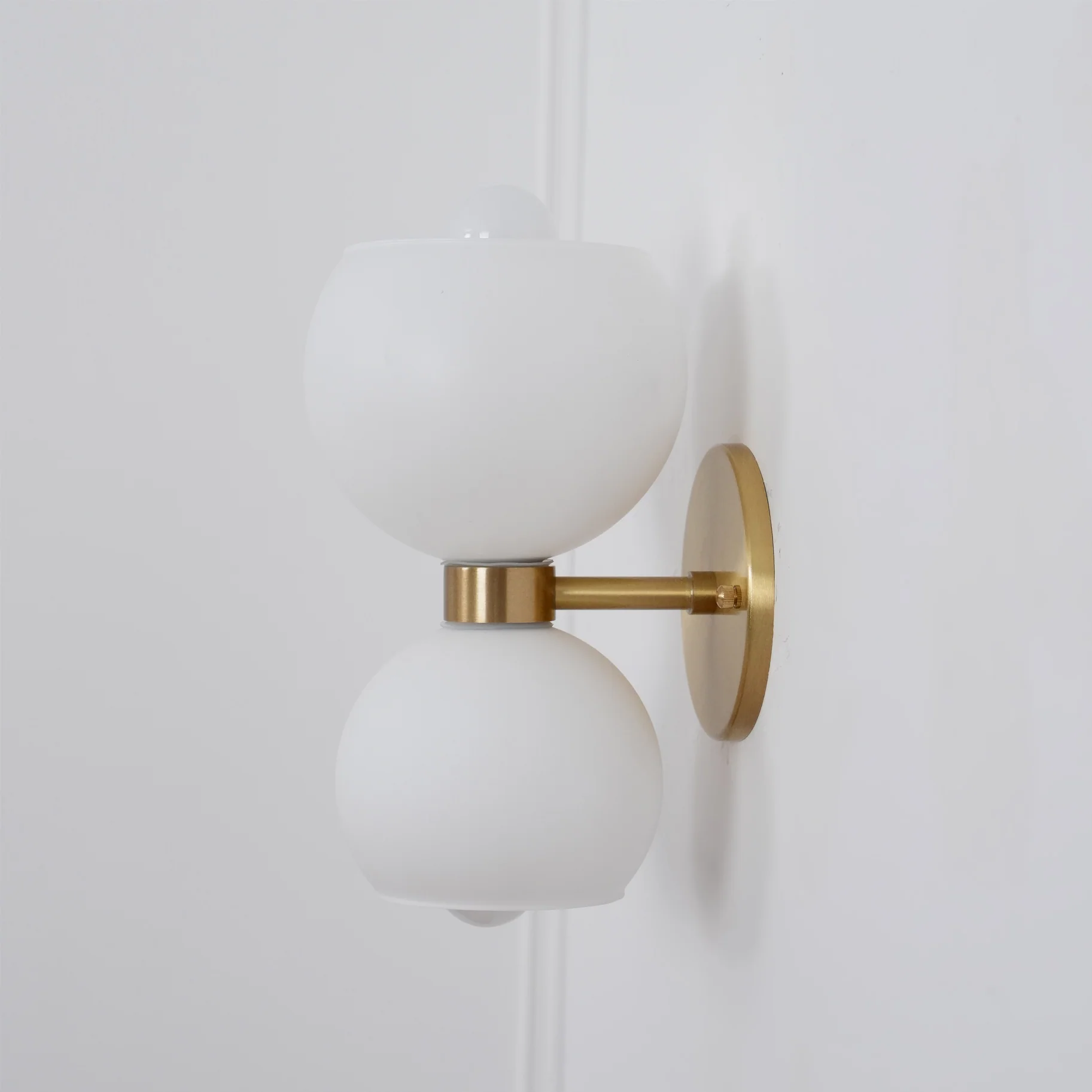 Round Pearl Sconce - Set of 2 / Brass / Smoke grey