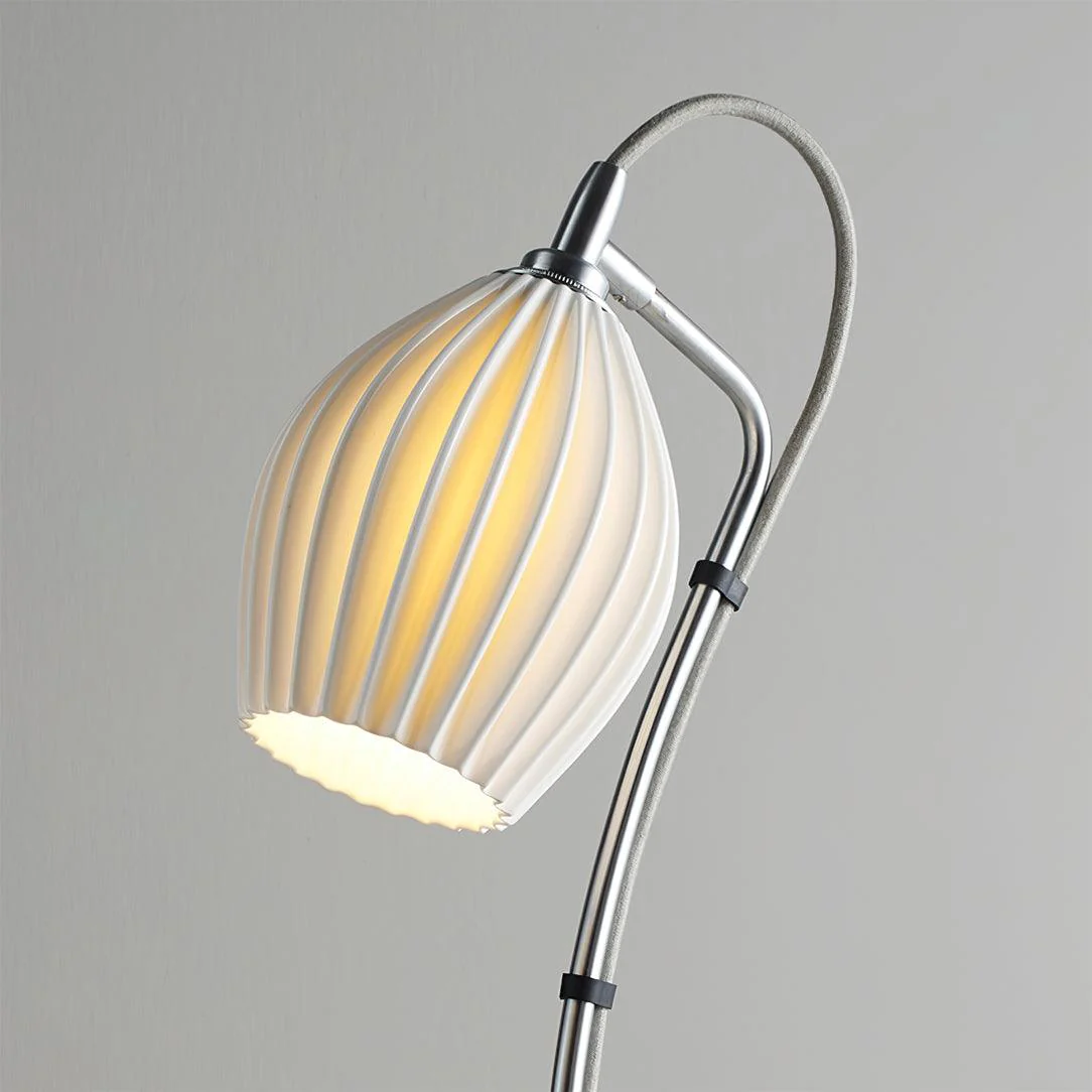 Ceramic Ribbed Table Lamp - ∅ 10.2″ x H 22″ / Dia 26m x H 56cm / Copper plating / AU plug