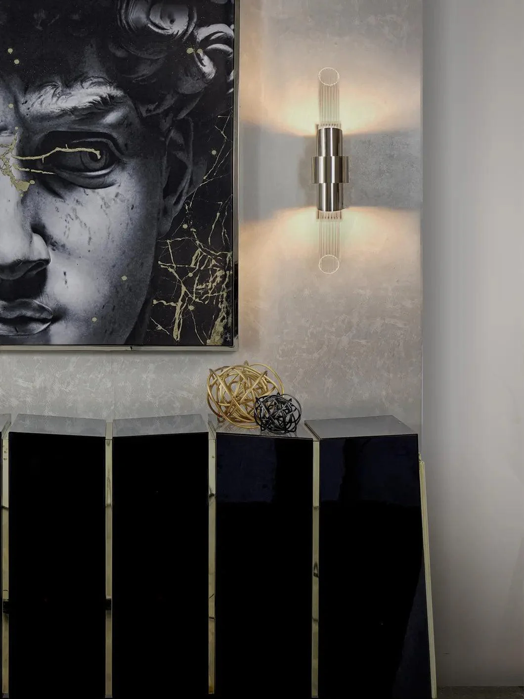 Tycho Small Wall Lamp - Set of 2 / Gold+Clear / Cool Light